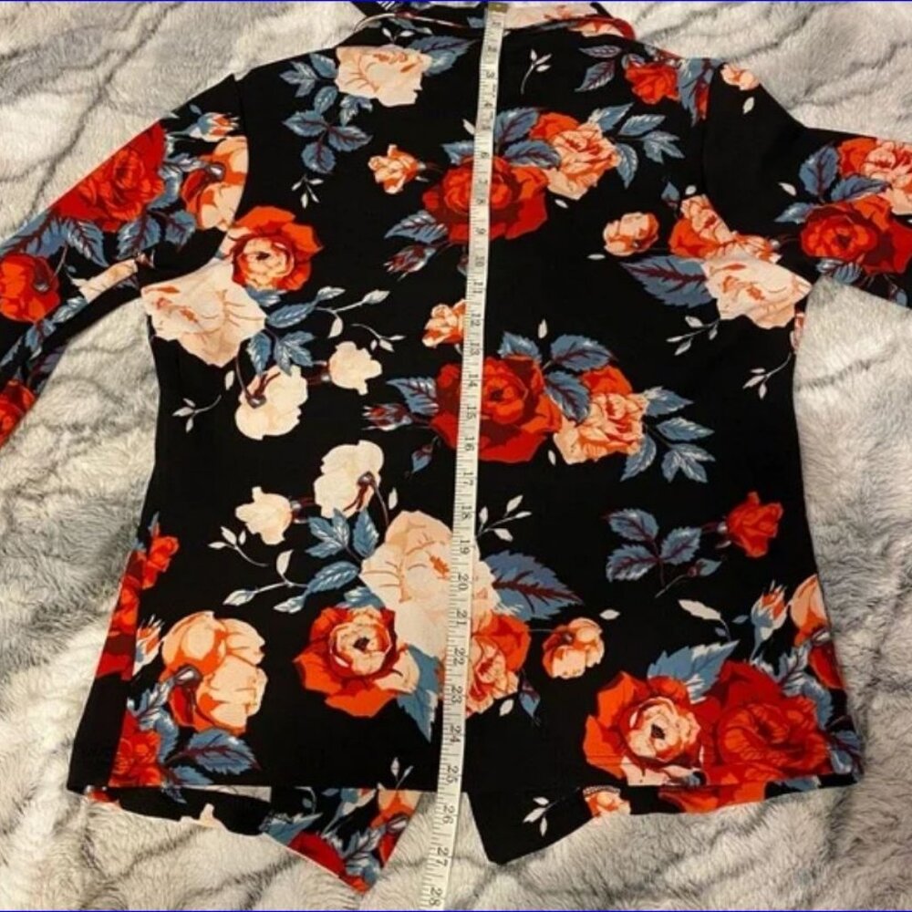 DOUBL JU Open Front Blazer with Roses Jacket - Size XL - NWT - Picture 8 of 11
